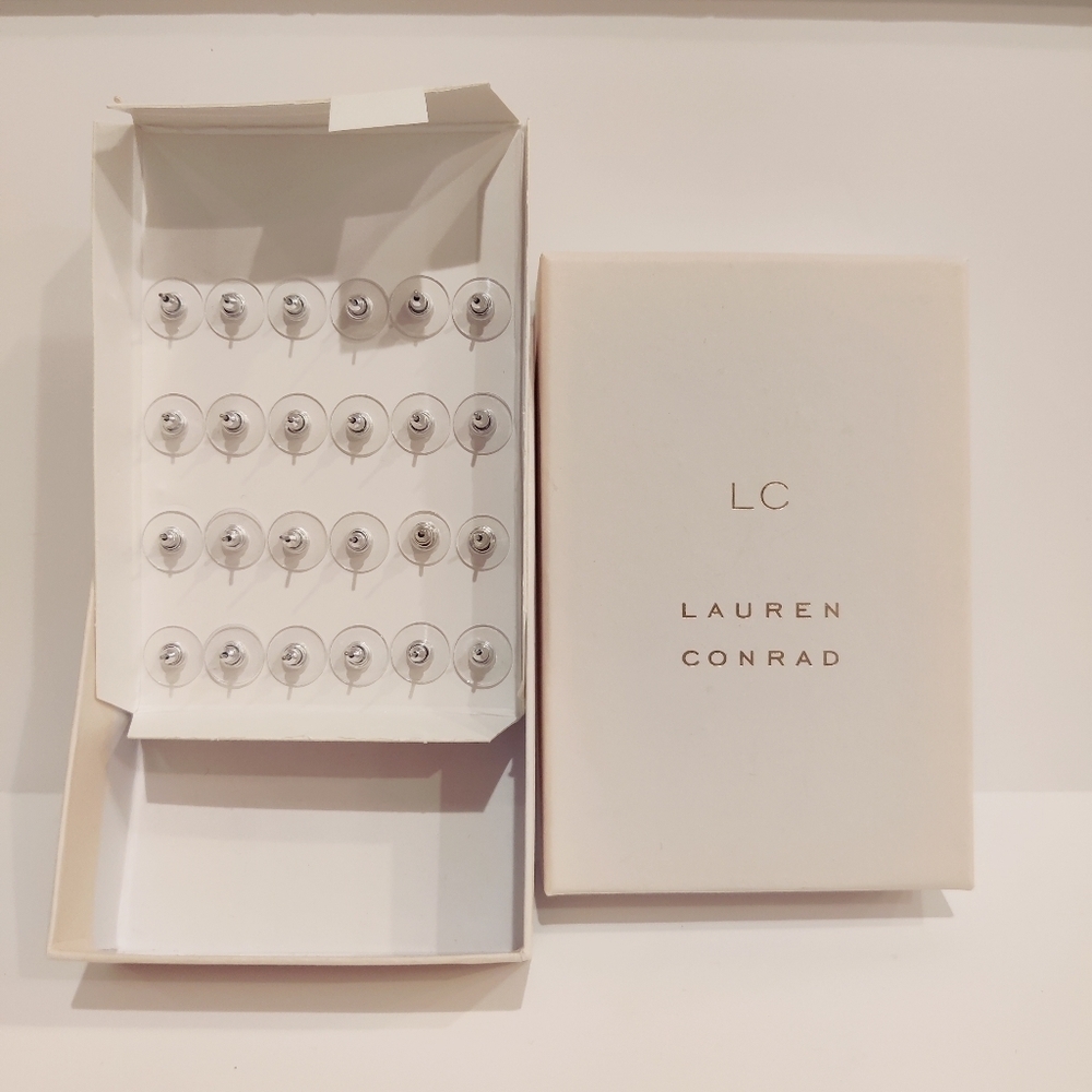LC Lauren Conrad Multi Stud Earring Set Pink Blue Crystal Star Lightning Bolt​ - Picture 3 of 3